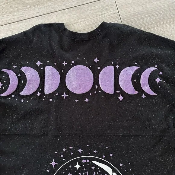 Spirit Jersey Shirt Womens XXL Howl-O-Scream Moon Phases Crystal Ball Glitter - Picture 3 of 7